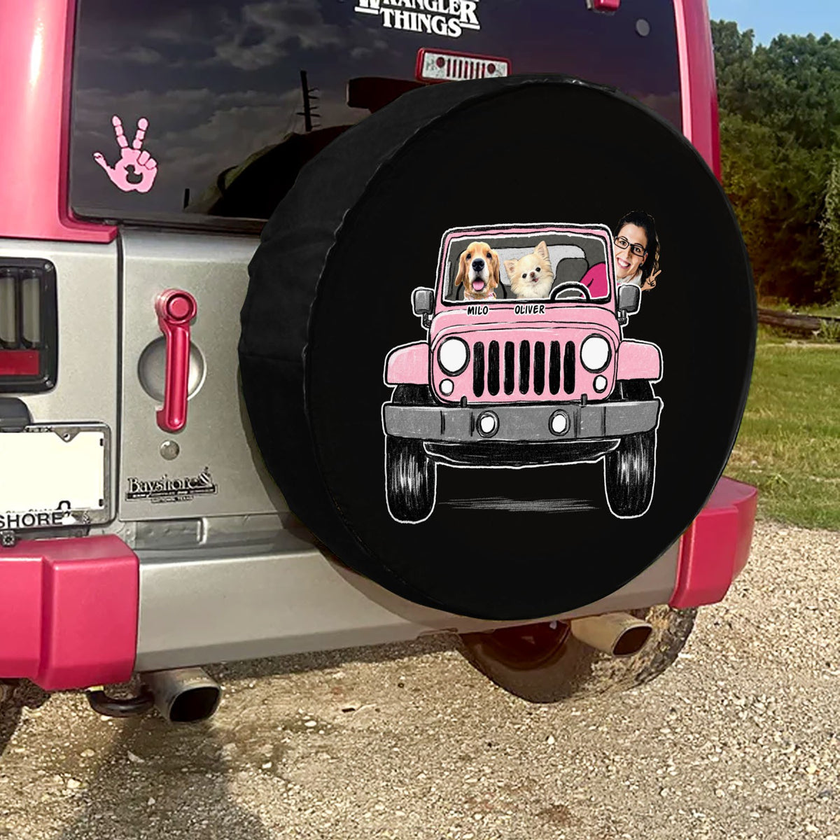 Custom Funny Pet Family Photo Jeep Spare Tire Cover