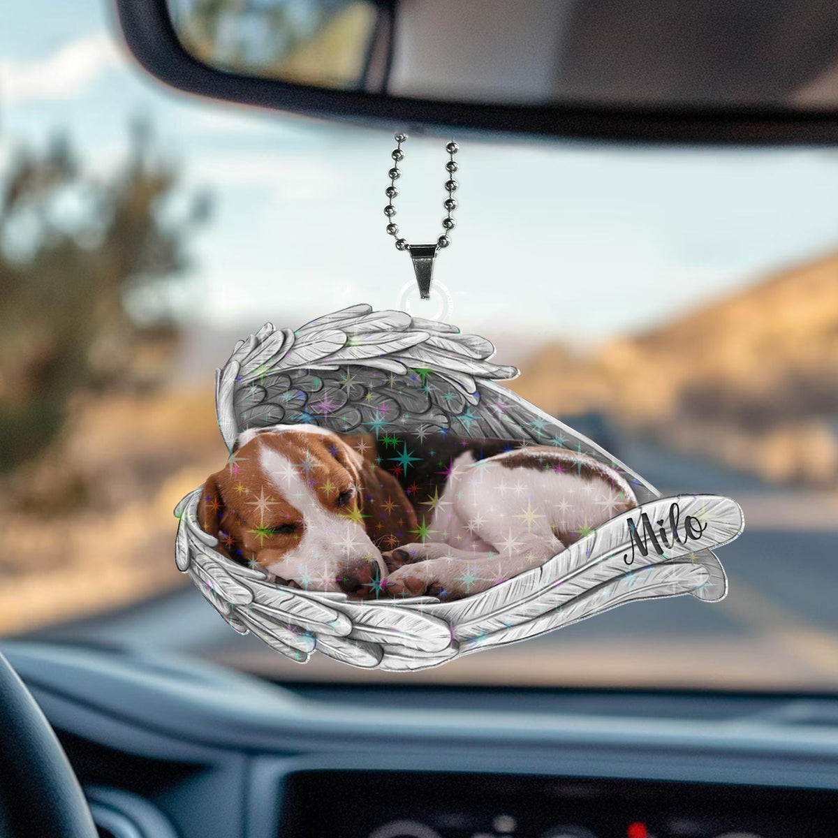 Custom Angel Wings Pet Memorial Car Ornament