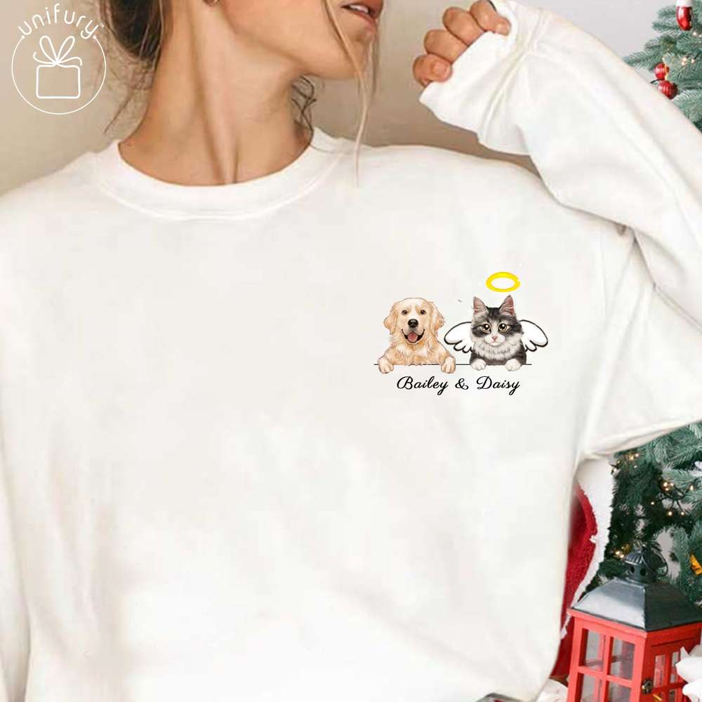 Personalized Pet Face Sleeve Printed Standard Sweatshirt For Dog Cat Lovers