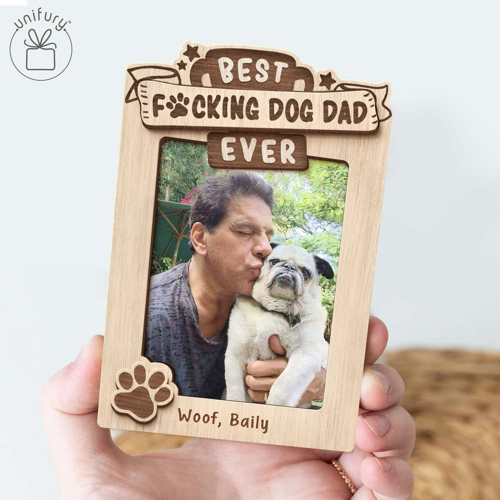 Custom Photo Best Dog Dad Ever Car Visor Clip