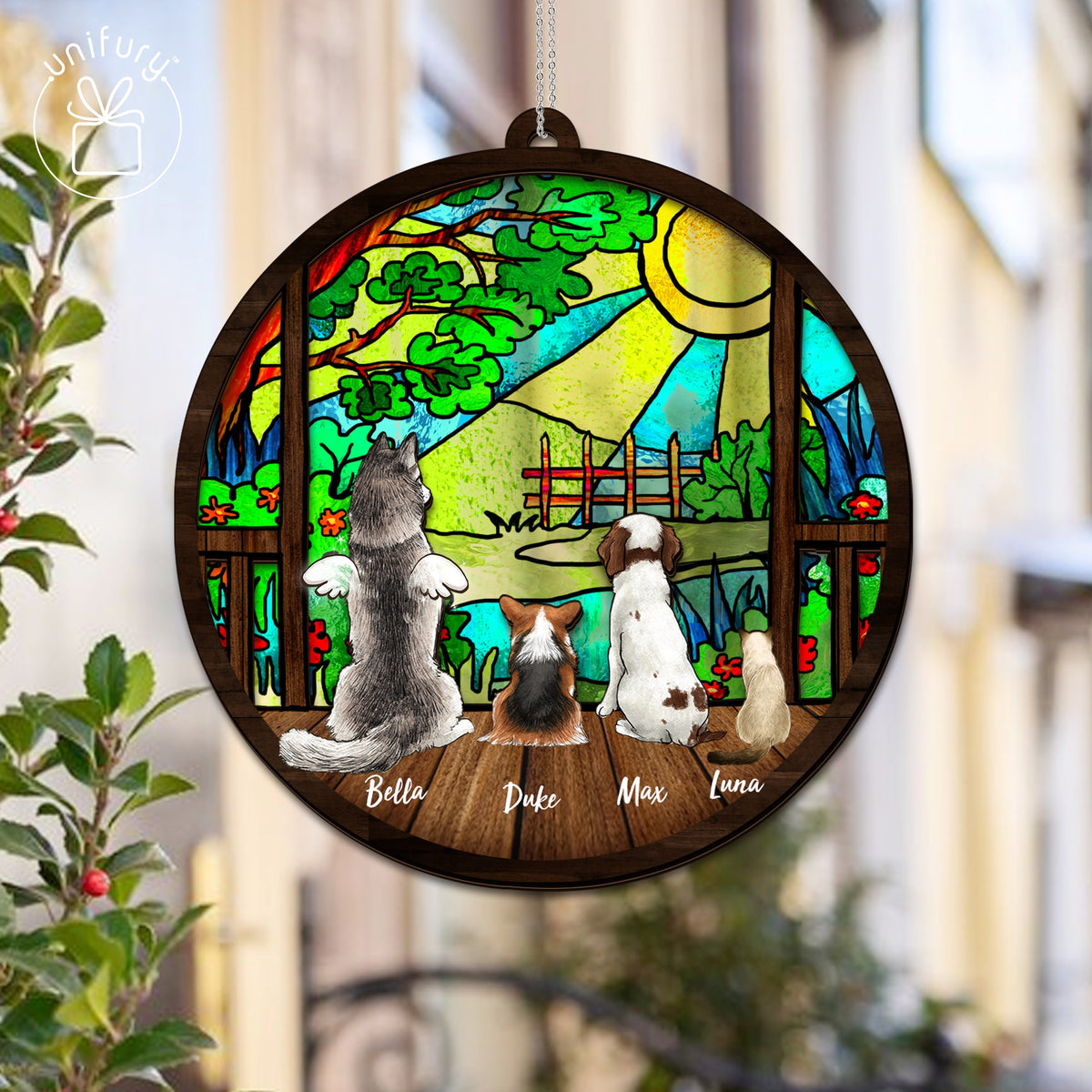 Garden Suncatcher Ornament Gifts, Personalized Christmas Gifts For Dog Cat Lovers, Dog Mom, Dog Dad