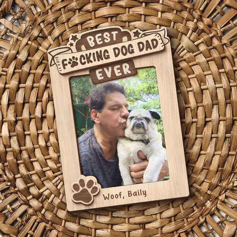 Custom Photo Best Dog Dad Ever Car Visor Clip