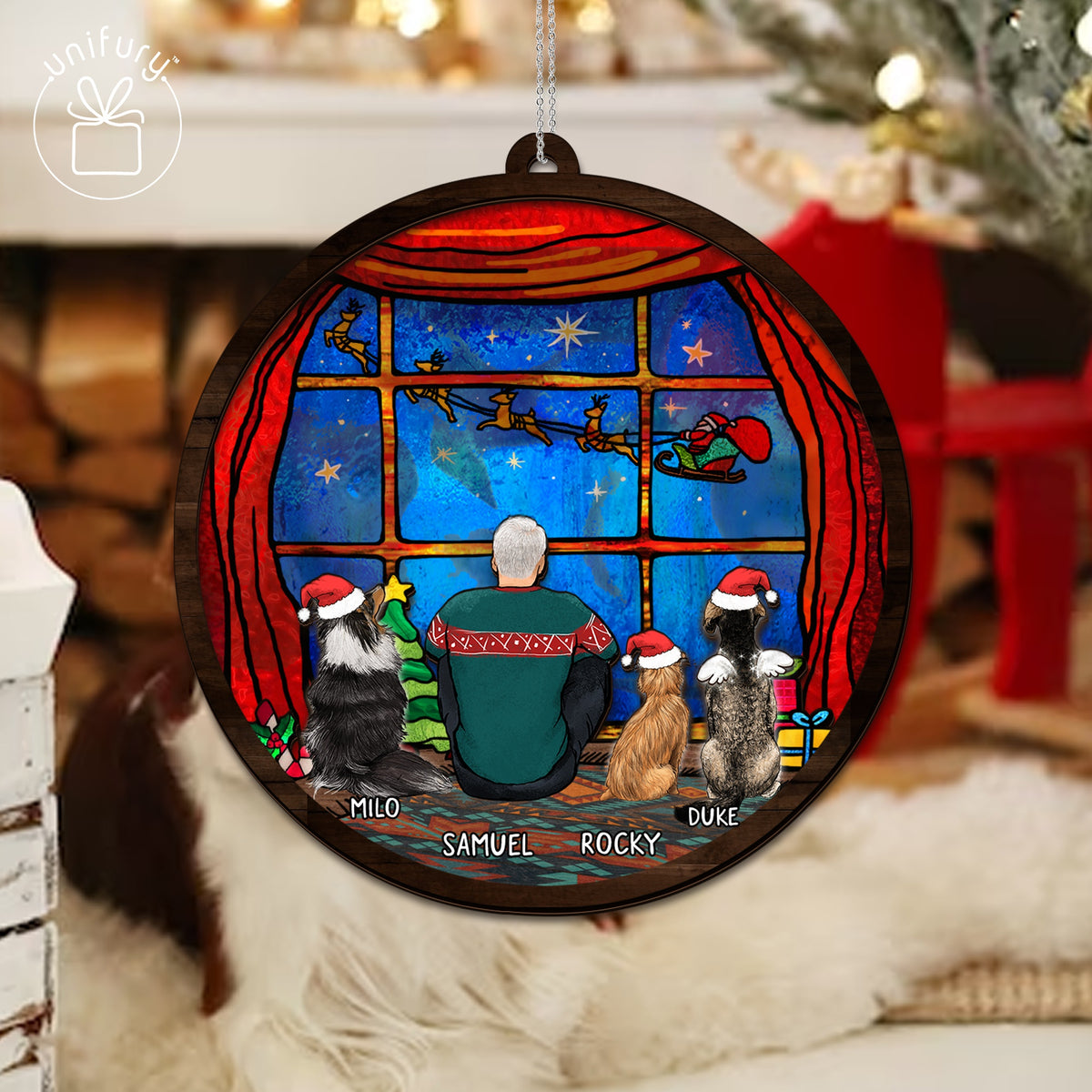 Christmas Suncatcher Ornament Gifts, Personalized Christmas Gifts For Dog Cat Lovers