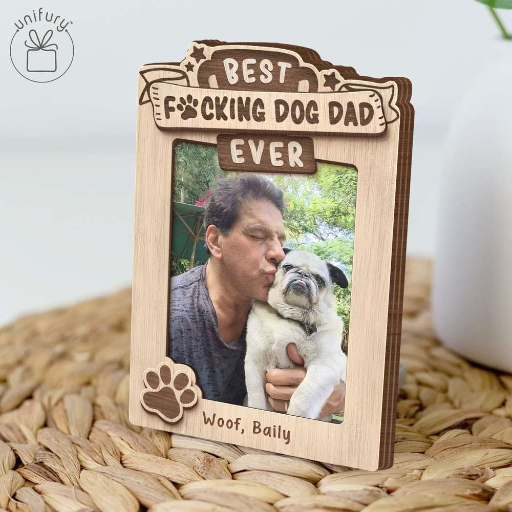 Custom Photo Best Dog Dad Ever Car Visor Clip