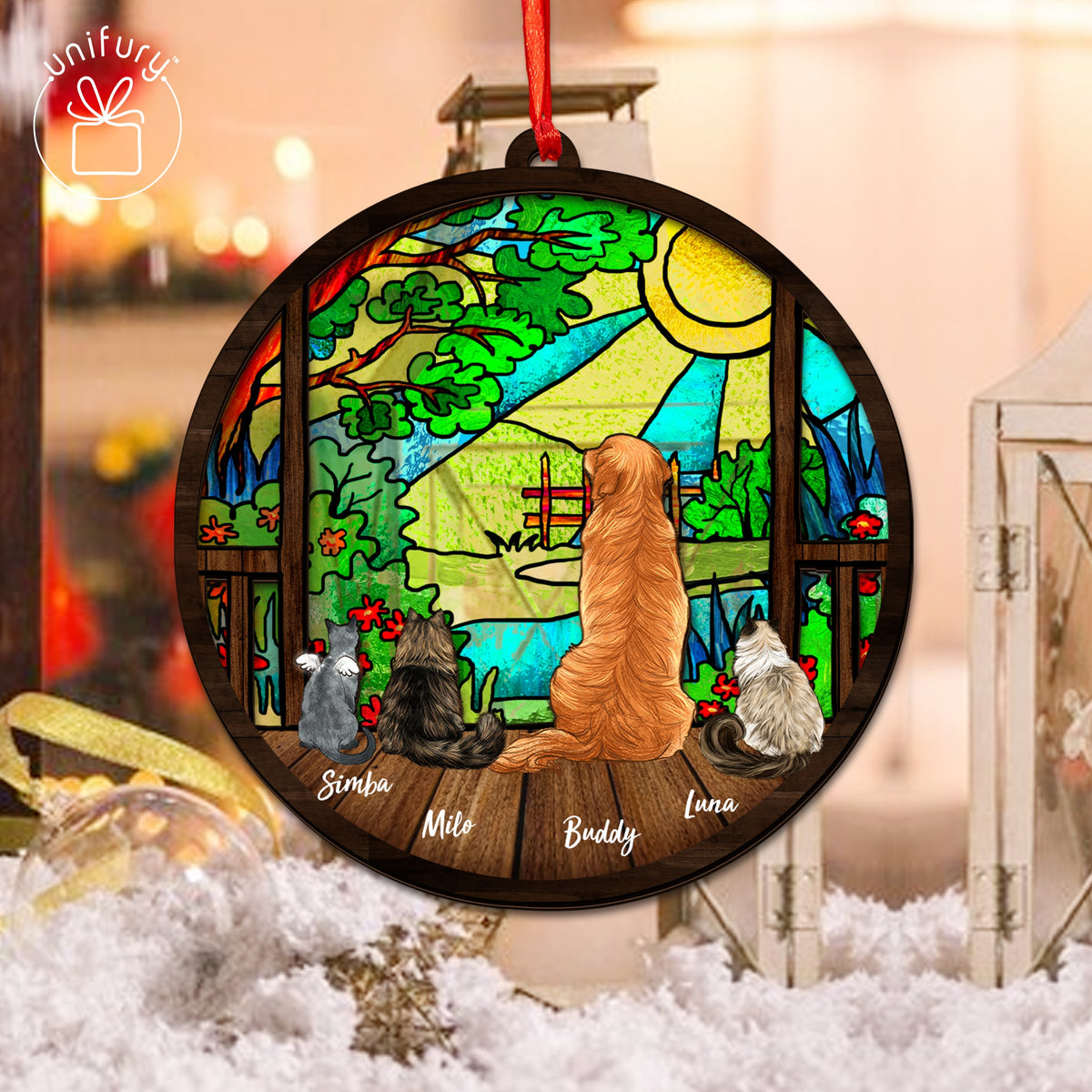 Garden Suncatcher Ornament Gifts, Personalized Christmas Gifts For Dog Cat Lovers, Dog Mom, Dog Dad
