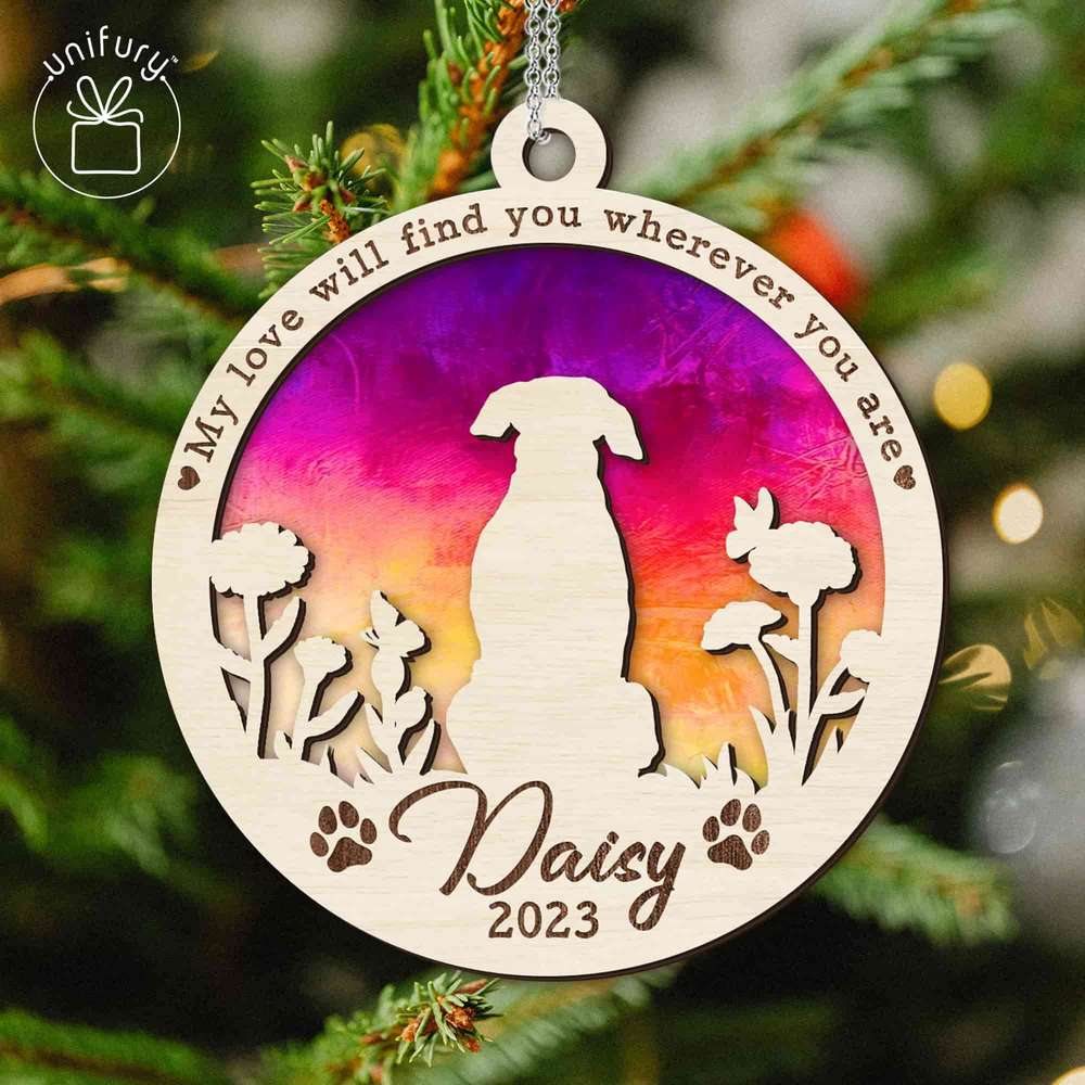 Personalized Pet Memorial Dog Sun Catcher for Dog Lovers