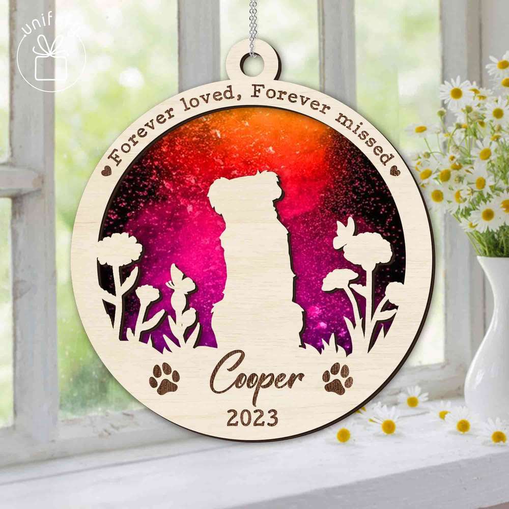 Personalized Pet Memorial Dog Sun Catcher for Dog Lovers