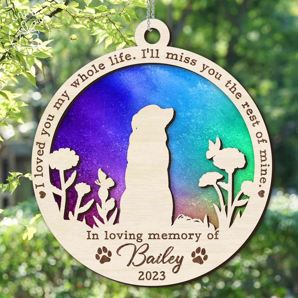 Personalized Pet Memorial Dog Sun Catcher for Dog Lovers