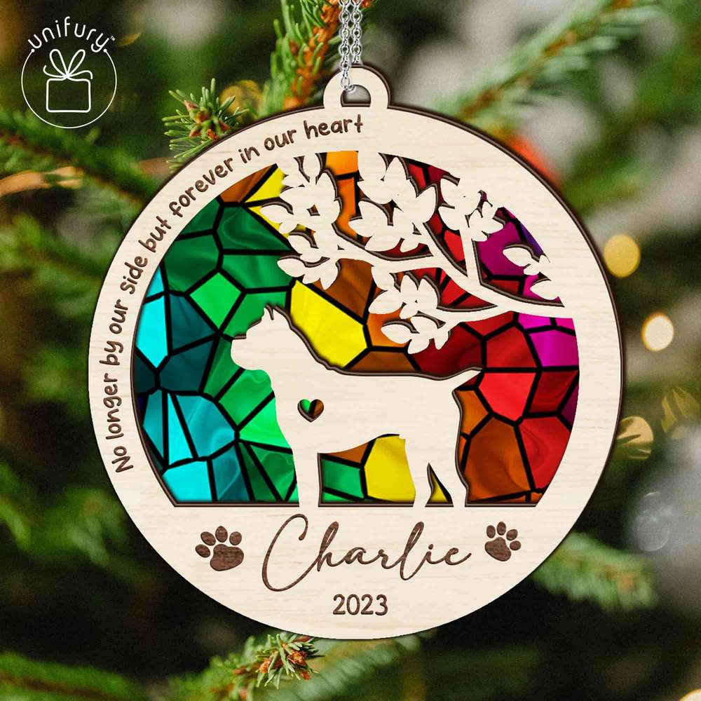 Personalized Custom Name Memorial Dog Sun Catcher