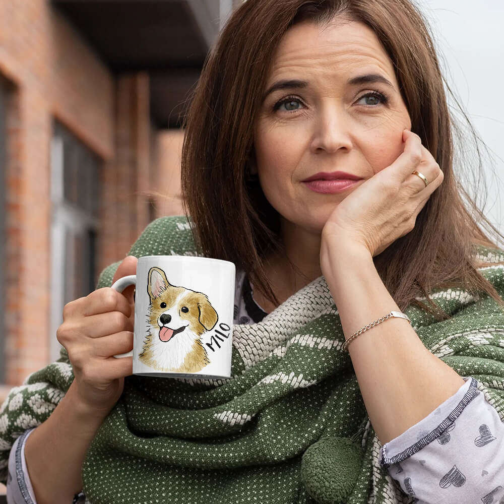 Custom Pet Portrait Photo Edge-to-Edge Mug For Dog Lovers