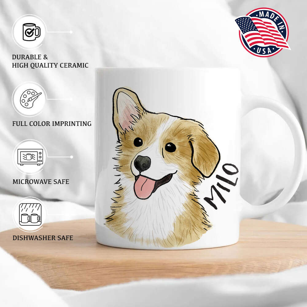 Custom Pet Portrait Photo Edge-to-Edge Mug For Dog Lovers