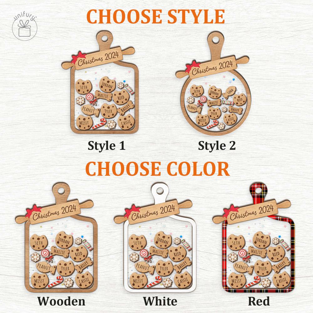 Personalized Cookie Family Perfect Batch 4D Shaker Ornament
