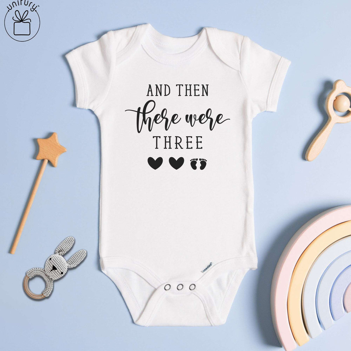 And Then There Were Three Baby Onesie