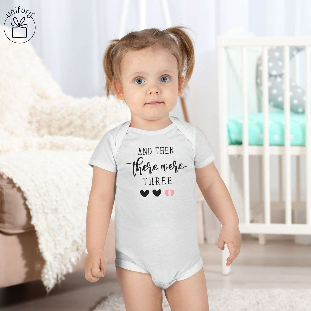 And Then There Were Three Baby Onesie