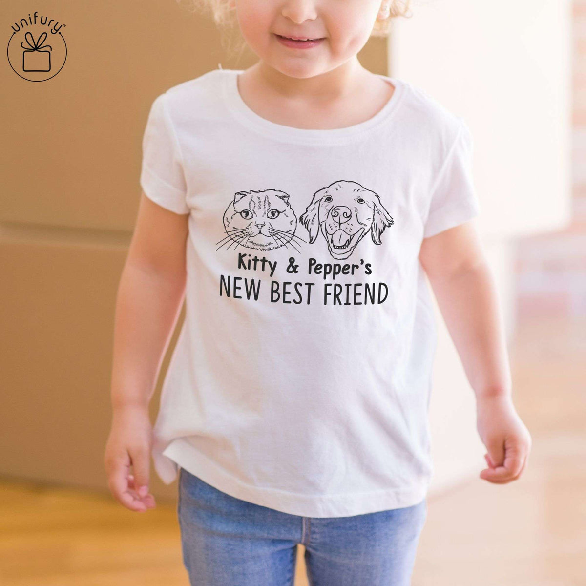 Personalized Baby Gift Dog Cat Line Art Baby Onesie