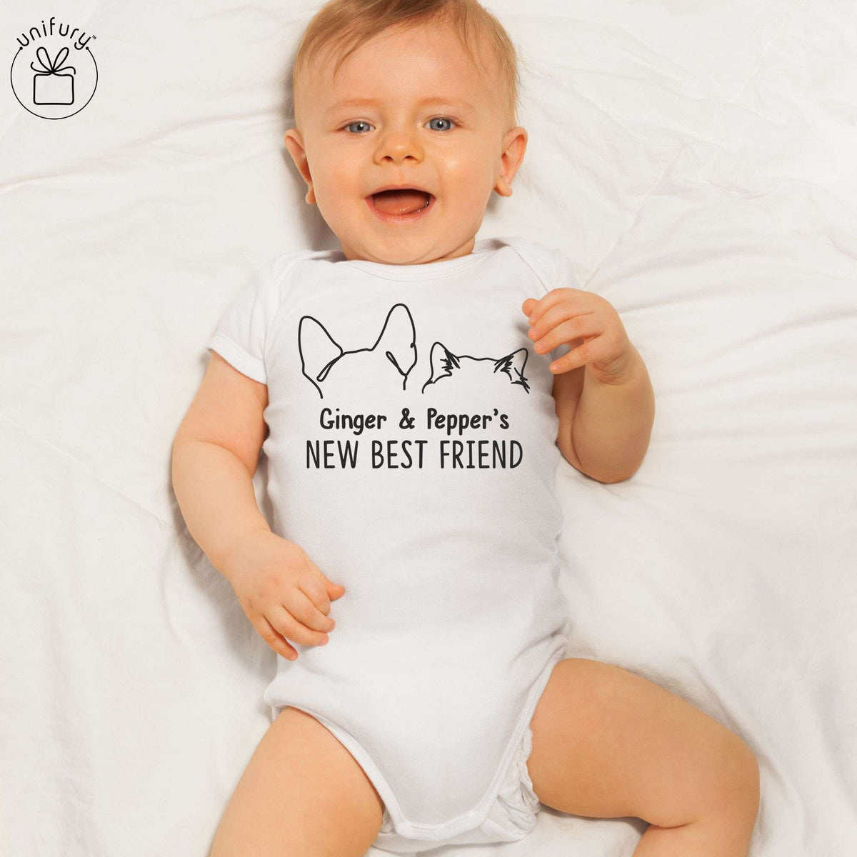 Custom Dog Cat Ears New Best Friend Baby Onesie