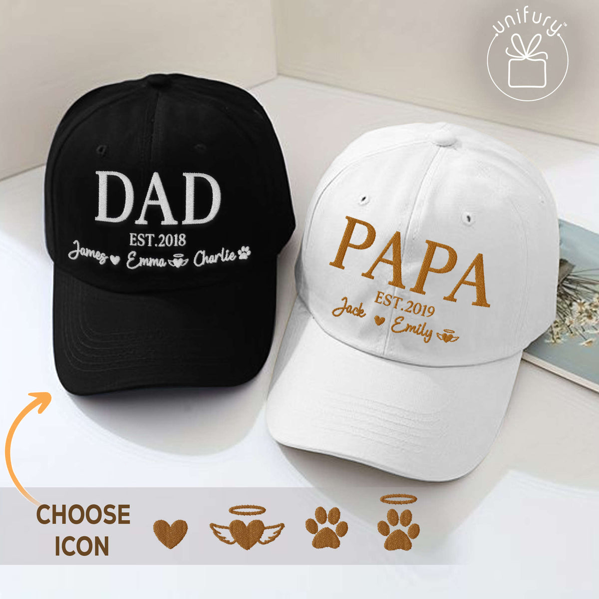 Custom Dad Est Year With Name Embroidered Hat