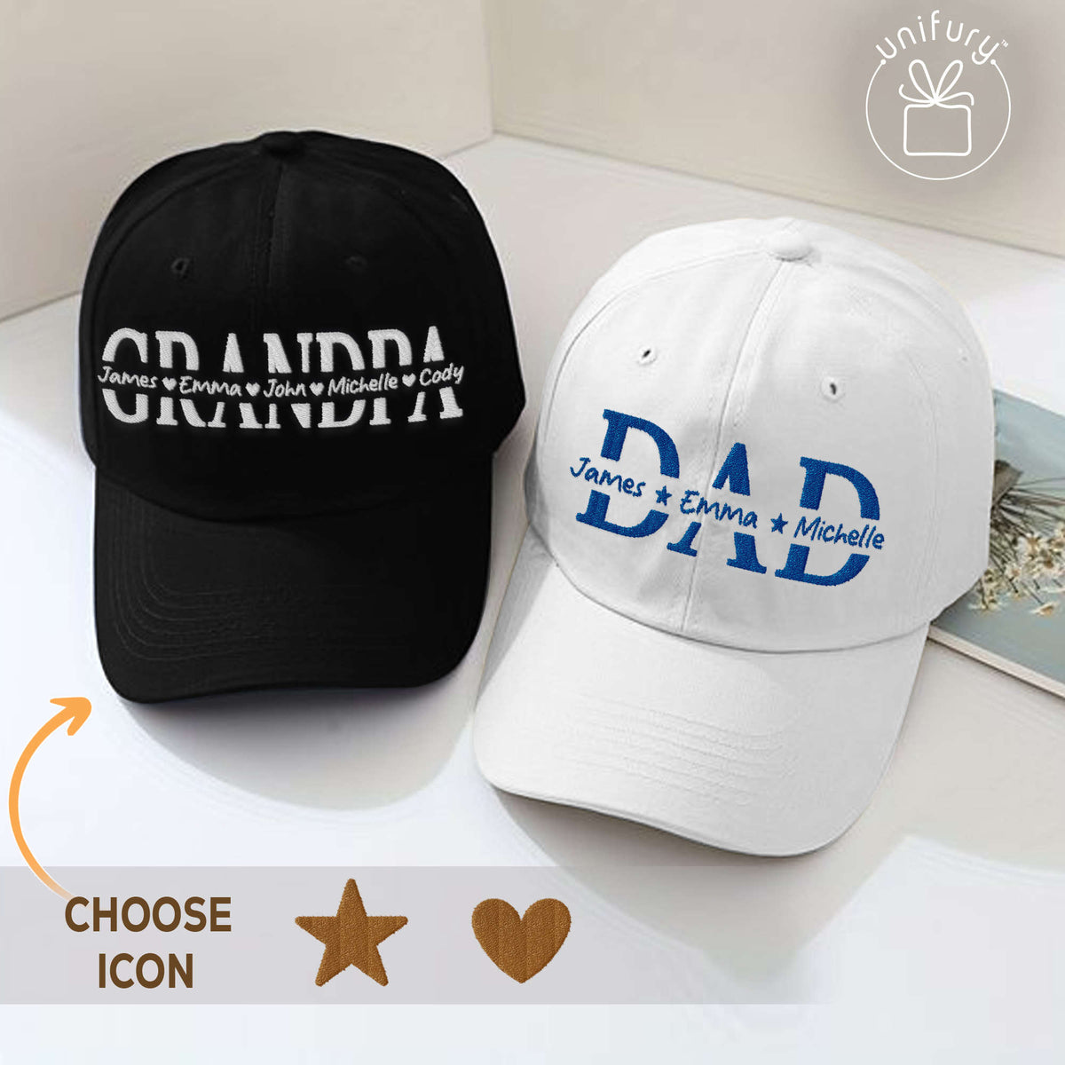 Custom Kids Name, Personalized Dad Gift Embroidered Hat