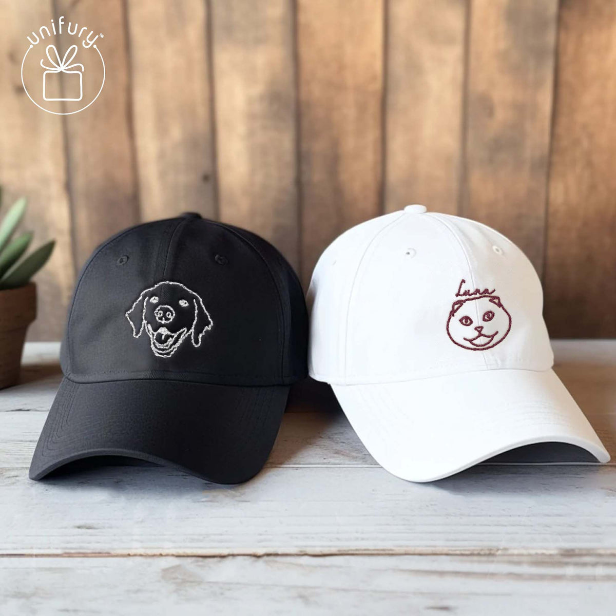 Custom Pet Line Art Embroidered Hat