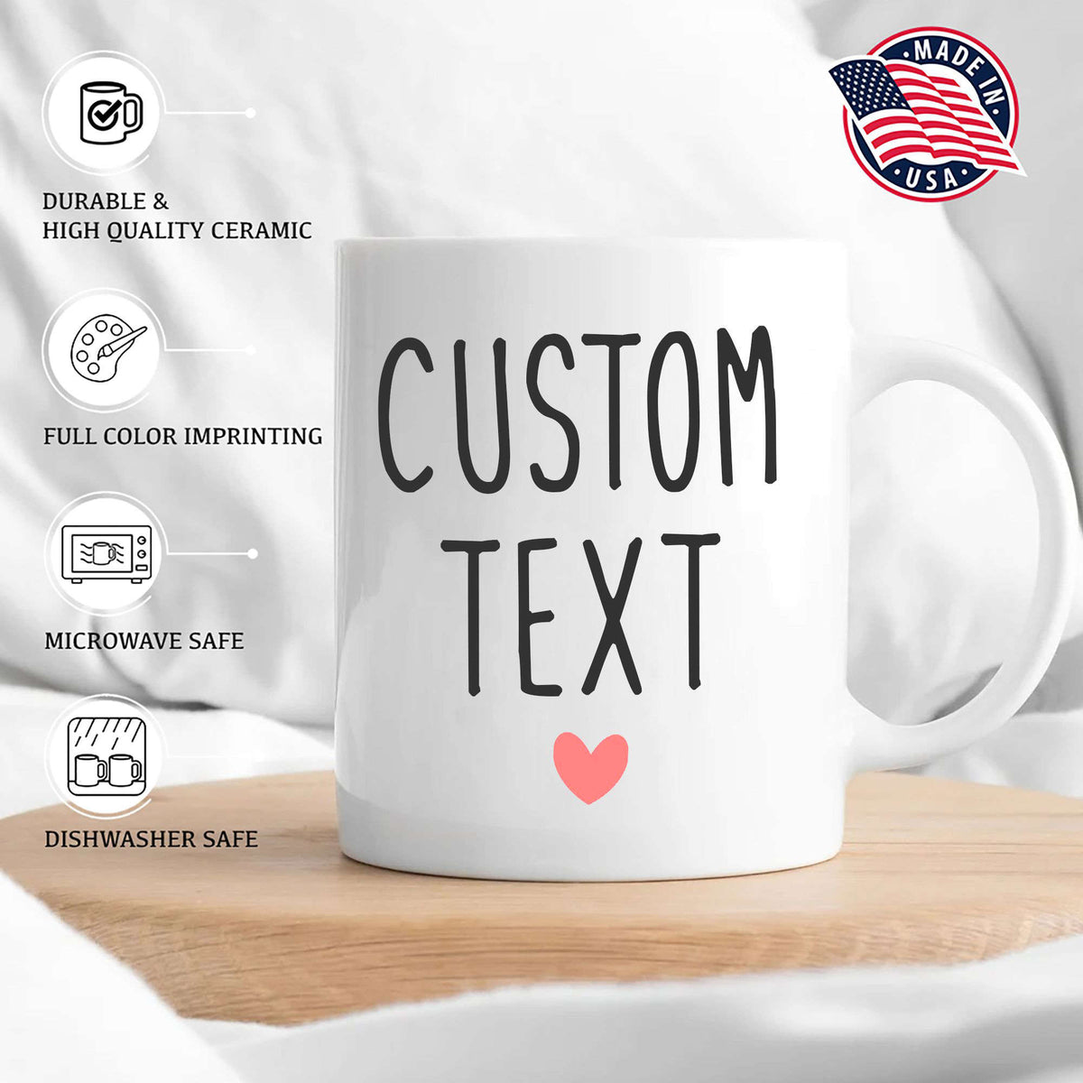 Custom Photo Dog Portrait With Wreath Edge-to-Edge Mug