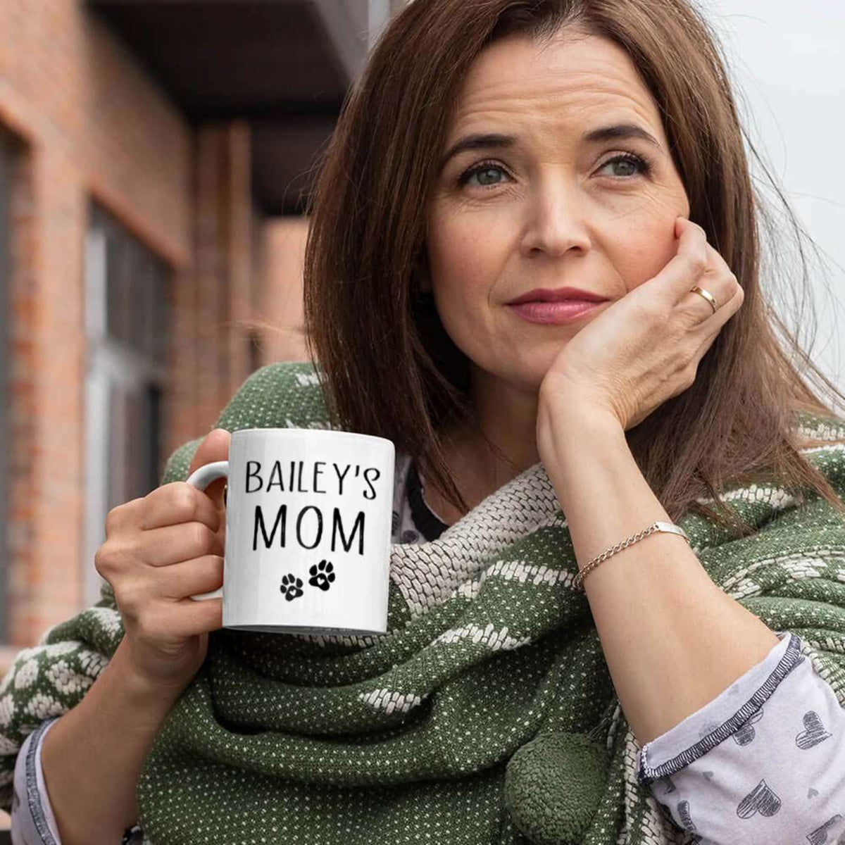 Hand-drawn Portrait Dog Mom Dog Dad Edge-to-Edge Mug For Dog Lovers