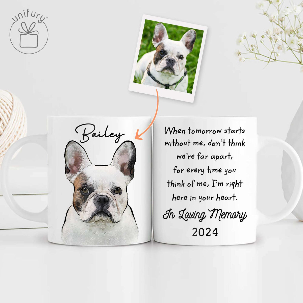 When Tomorrow Starts Without Me Pet Portrait Memorial Edge-to-Edge Mug