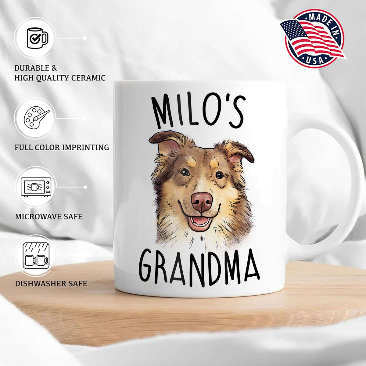 Dog Mom Dog Grandma Edge-to-Edge Mug For Dog Lovers