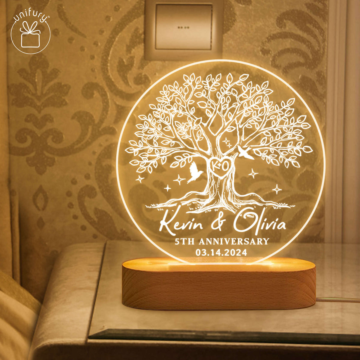 Personalized Anniversary Tree LED Night Light
