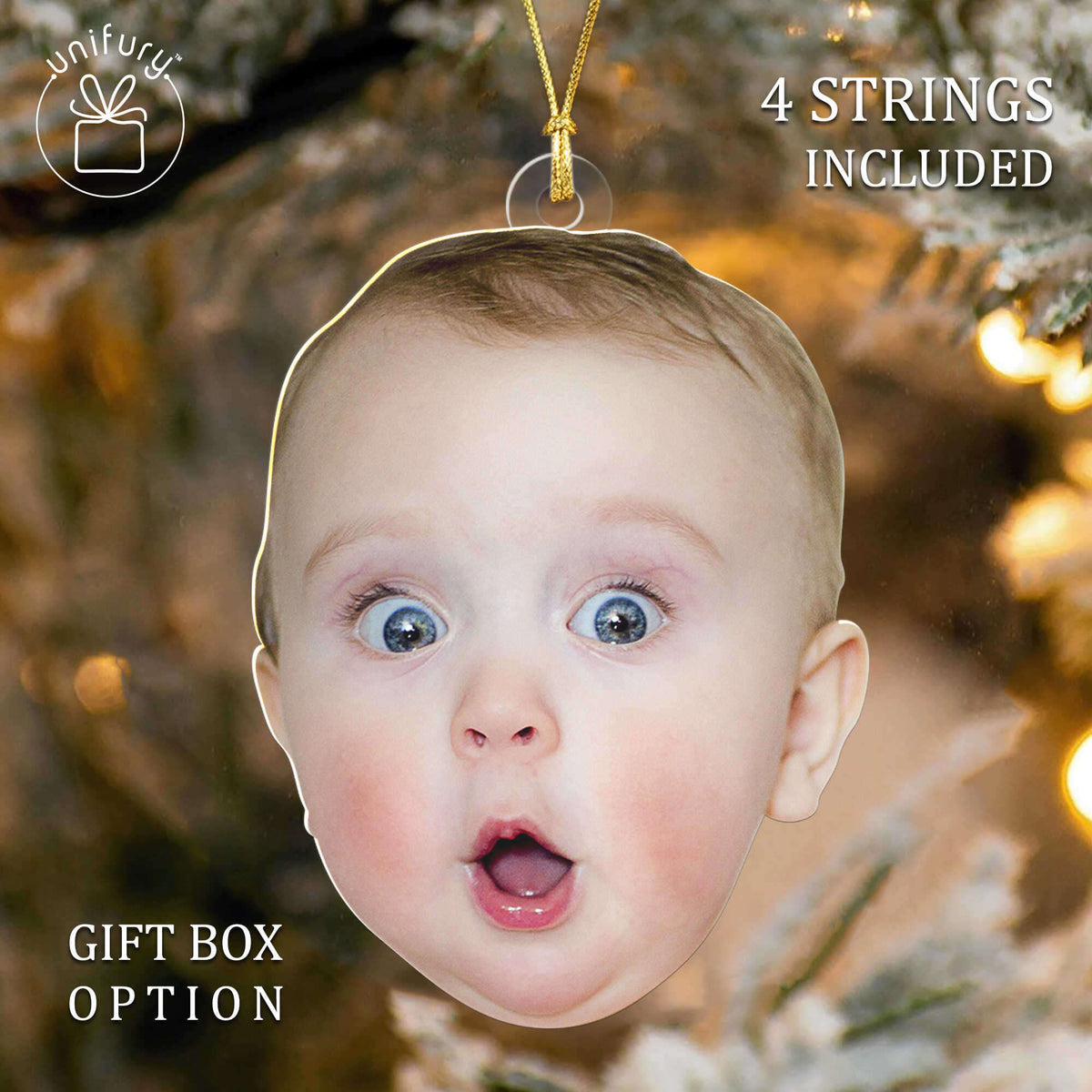 Personalized Christmas Custom Funny Face Baby Acrylic Ornament