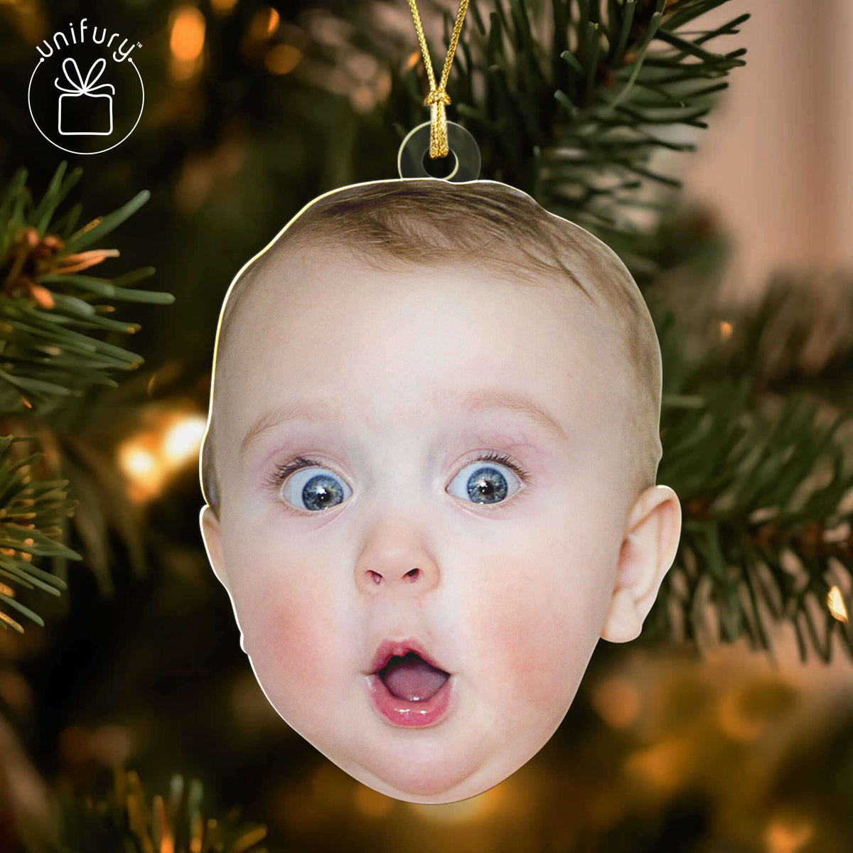 Personalized Christmas Custom Funny Face Baby Acrylic Ornament