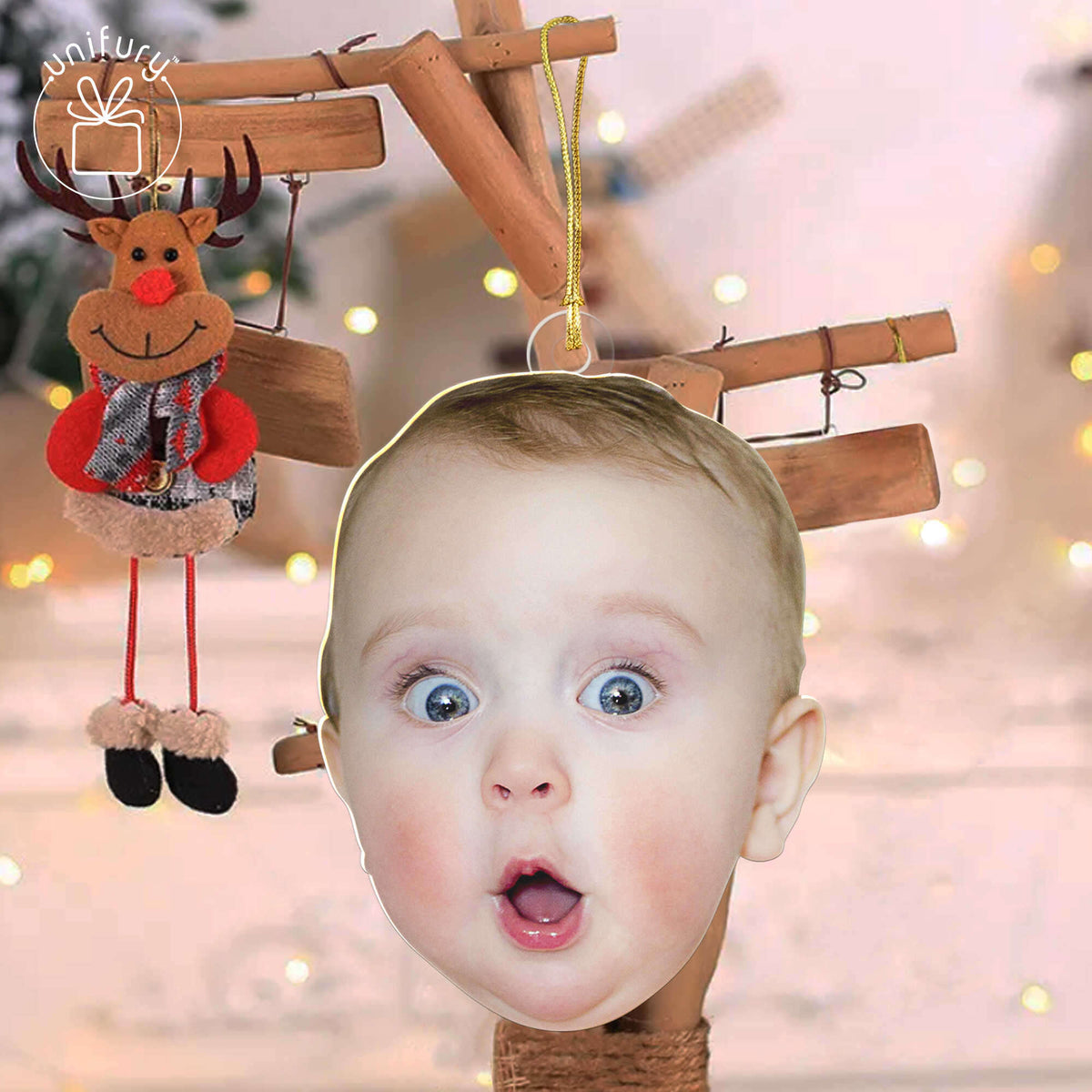 Personalized Christmas Custom Funny Face Baby Acrylic Ornament