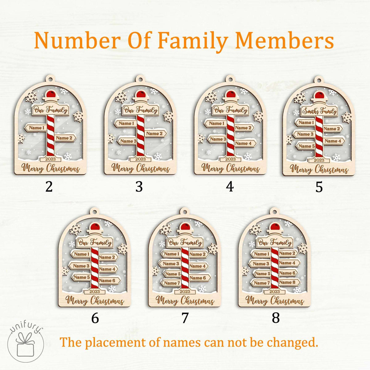 Unique North Pole Family Christmas Wood and Acrylic Ornament Ornament