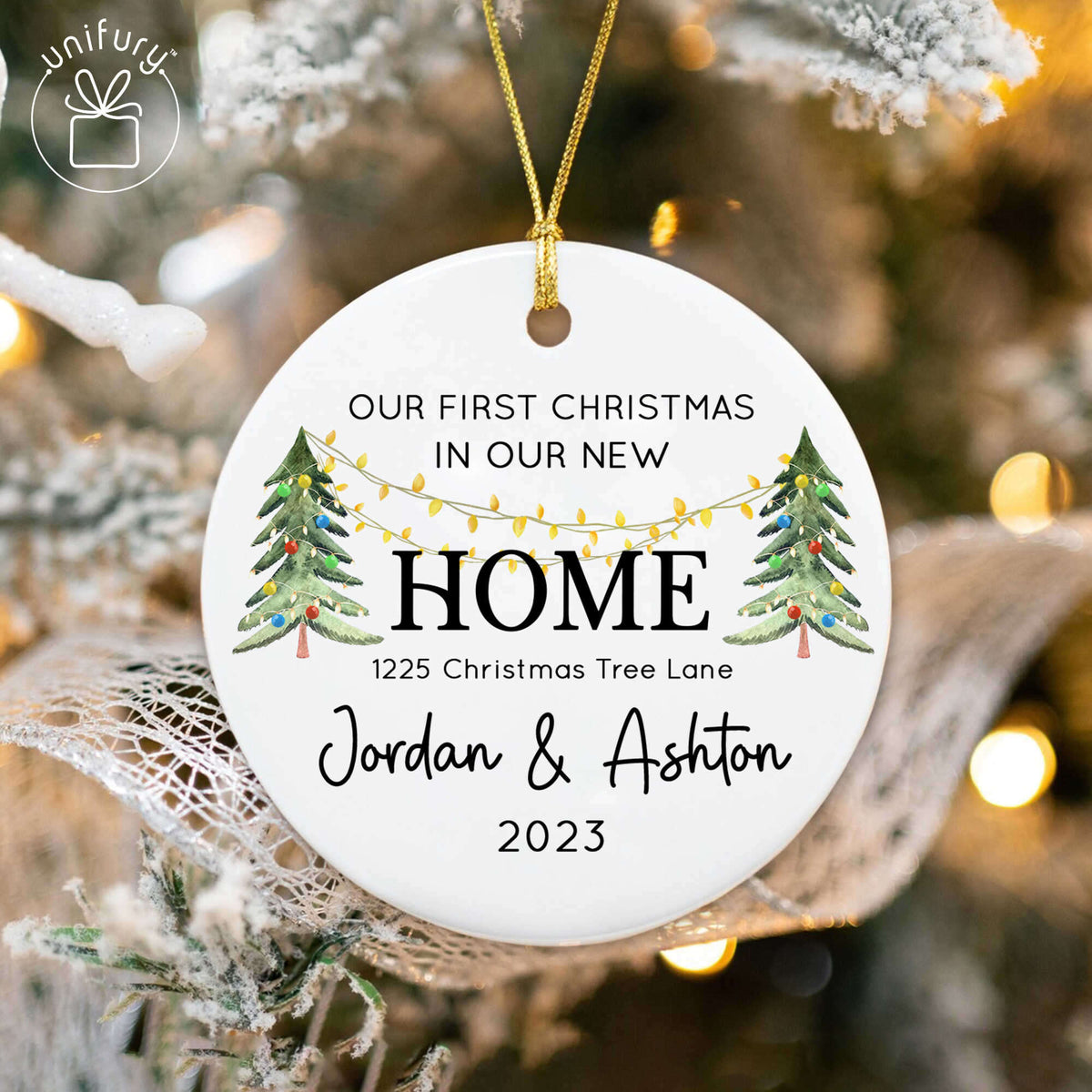 First Family New Home Ceramic Circle Ornament