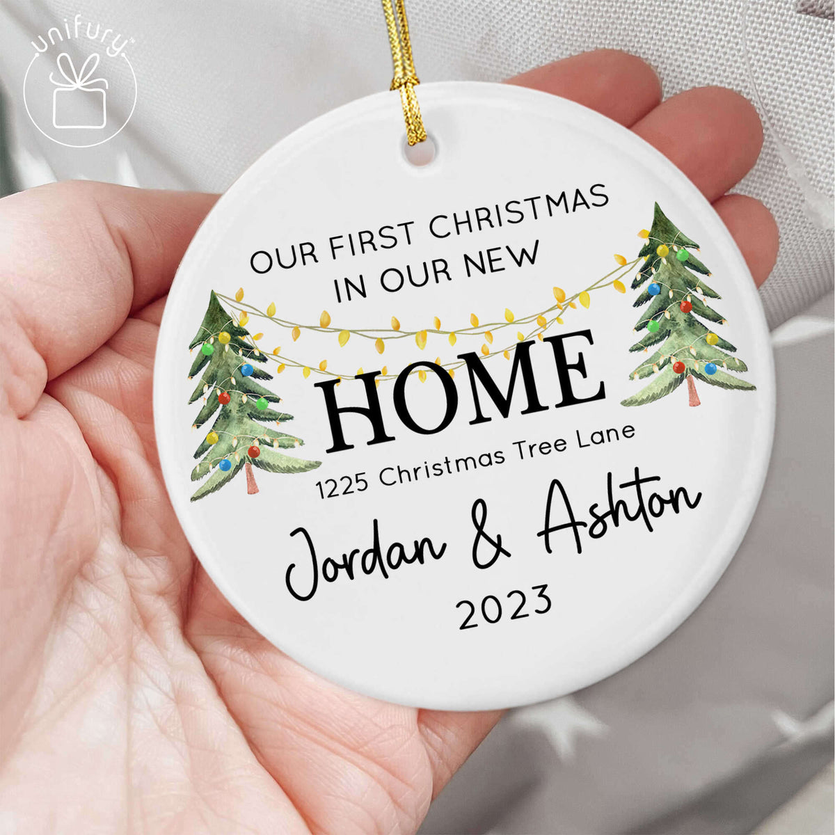 First Family New Home Ceramic Circle Ornament