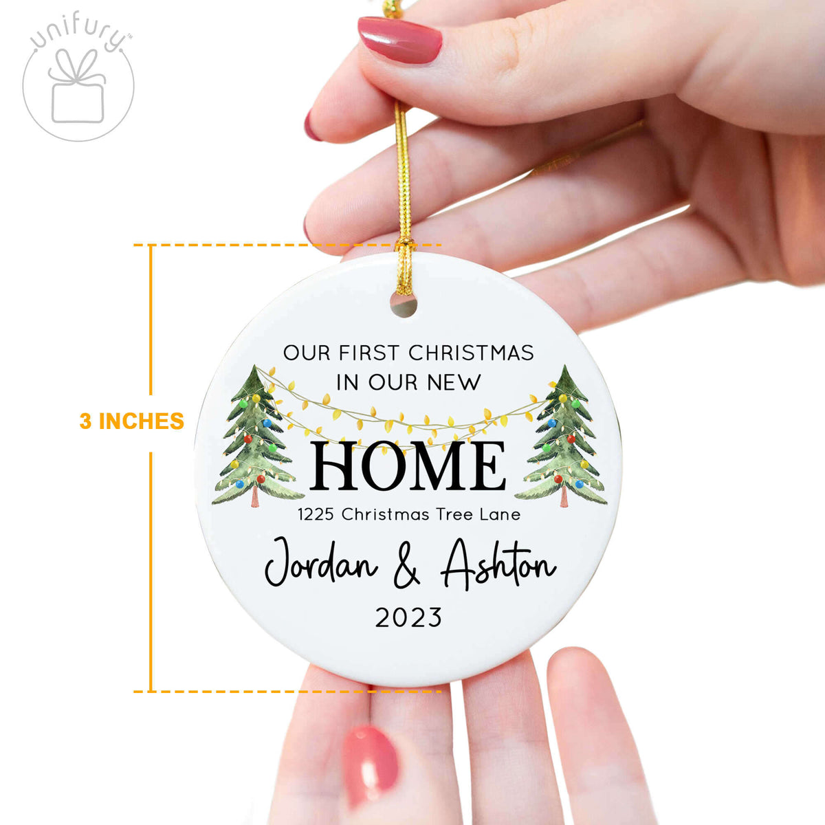 First Family New Home Ceramic Circle Ornament