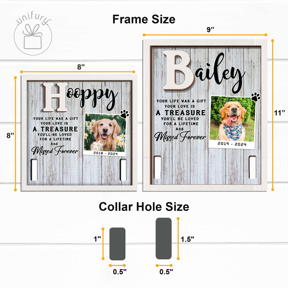 You'll Be Loved For A Lifetime Memorial Pet Collar Frame