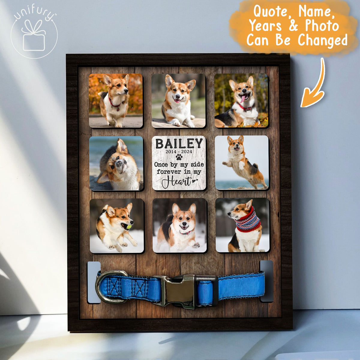 Once By My Side Forever In My Heart Pet Collar Frame