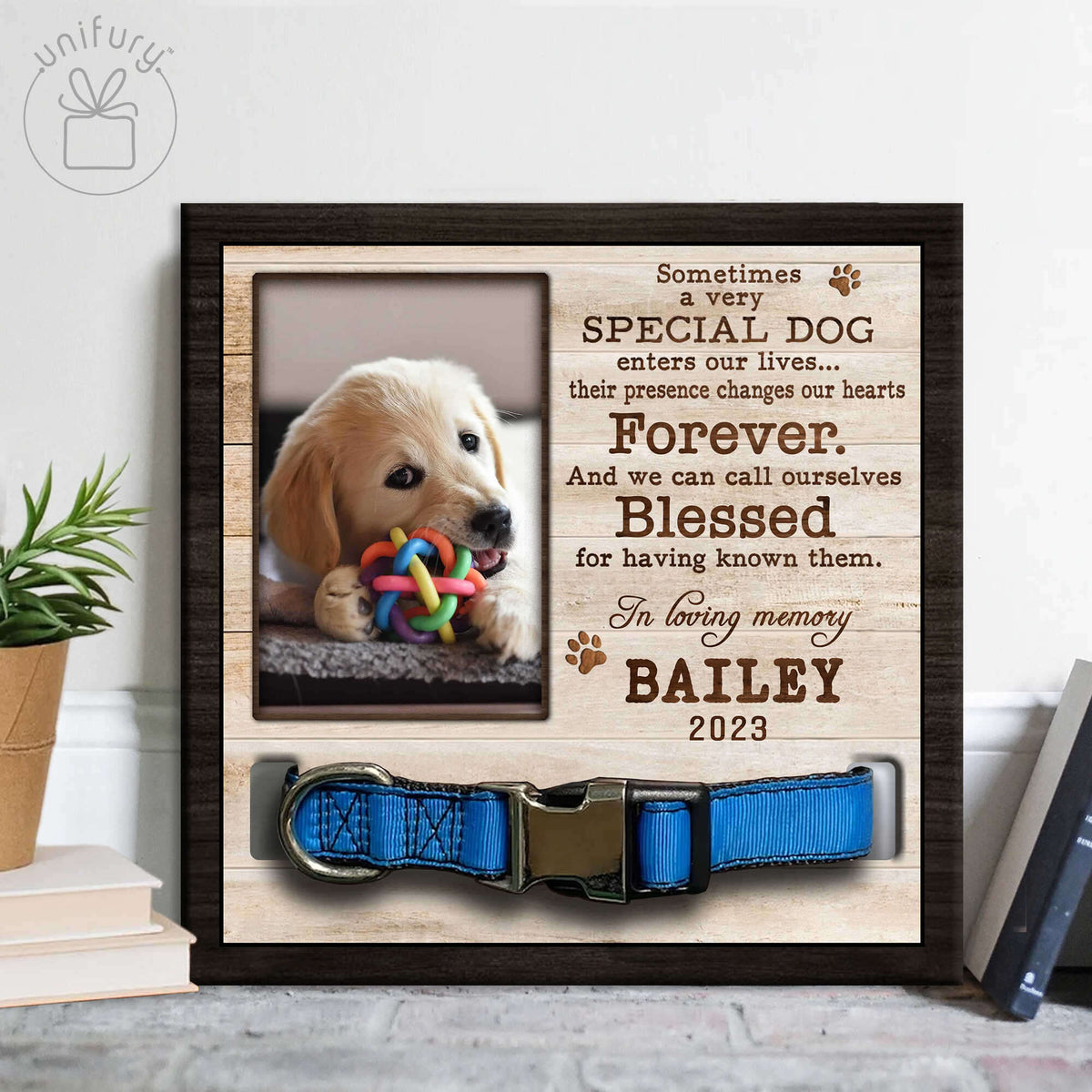 Personalized Very Special Dog Pet Collar Frame