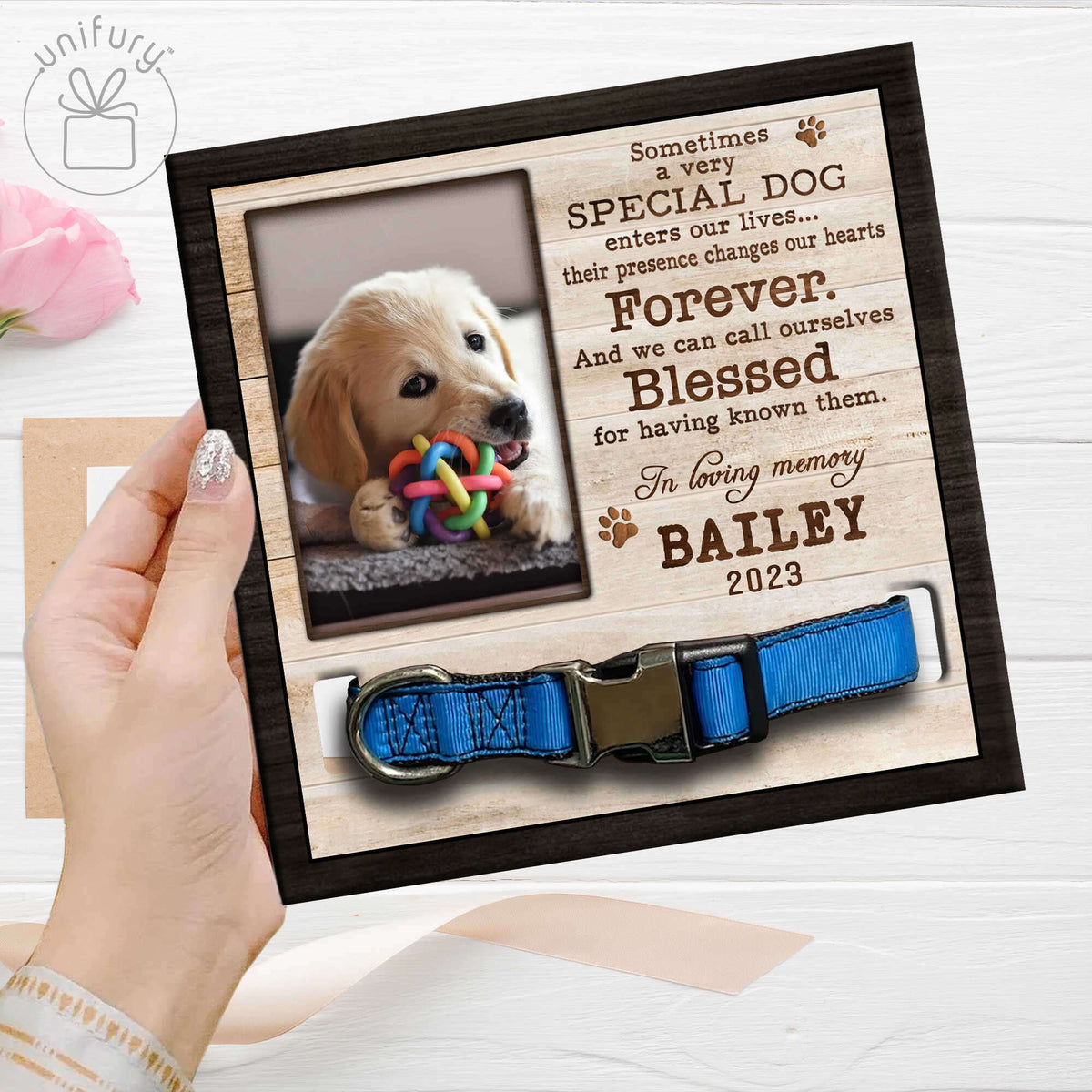 Personalized Very Special Dog Pet Collar Frame
