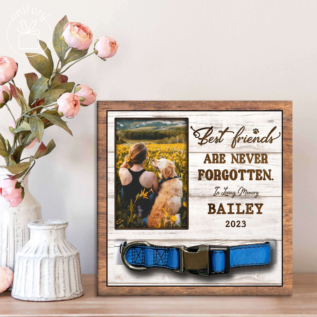Best Friends Are Never Forgotten Pet Collar Frame