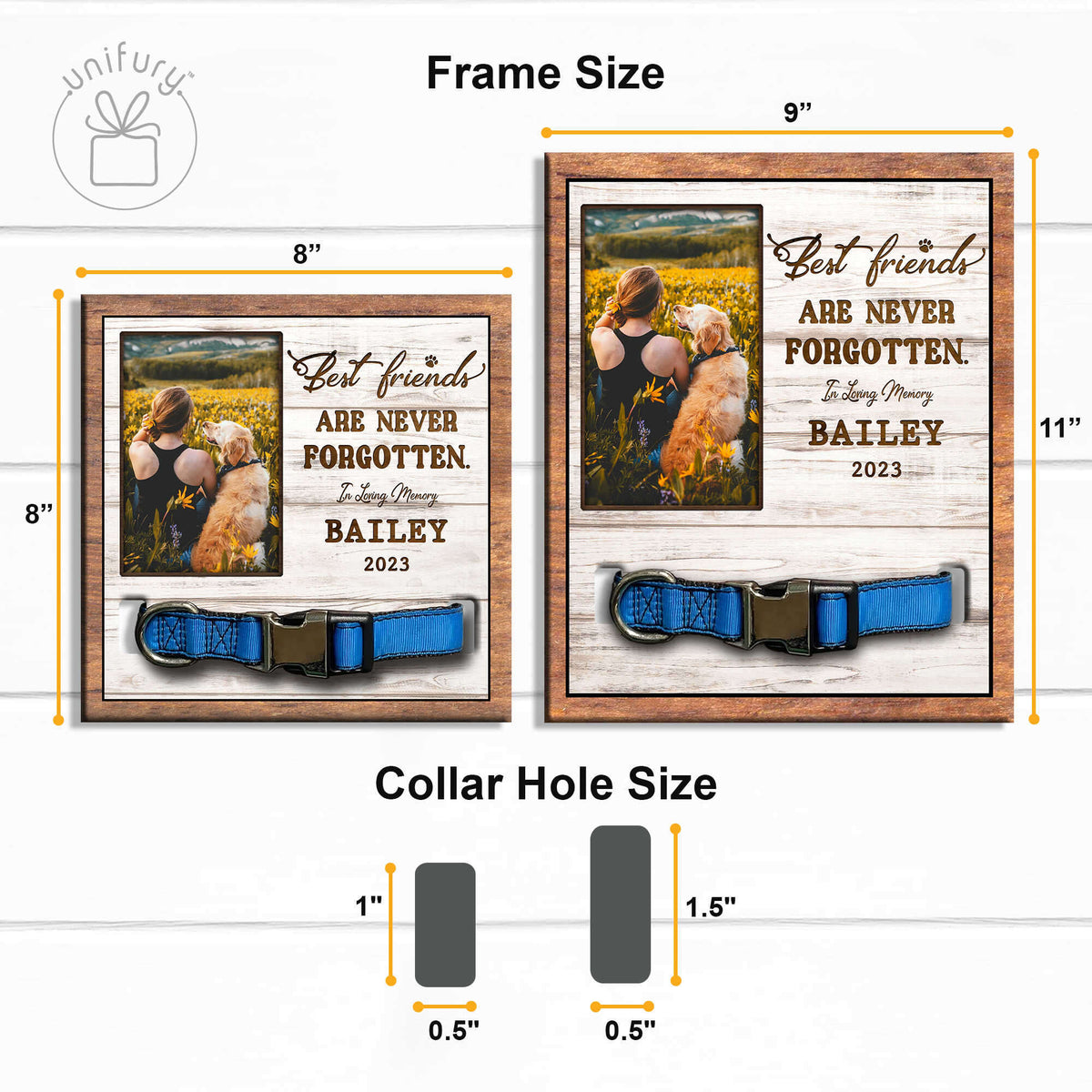 Best Friends Are Never Forgotten Pet Collar Frame