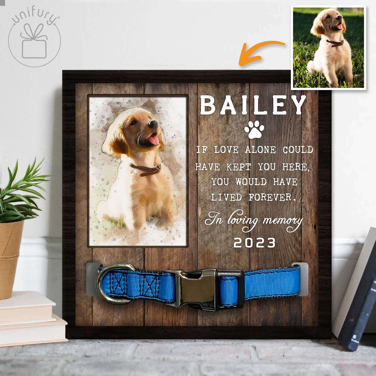 If Love Could Live Alone Memorial Pet Collar Frame