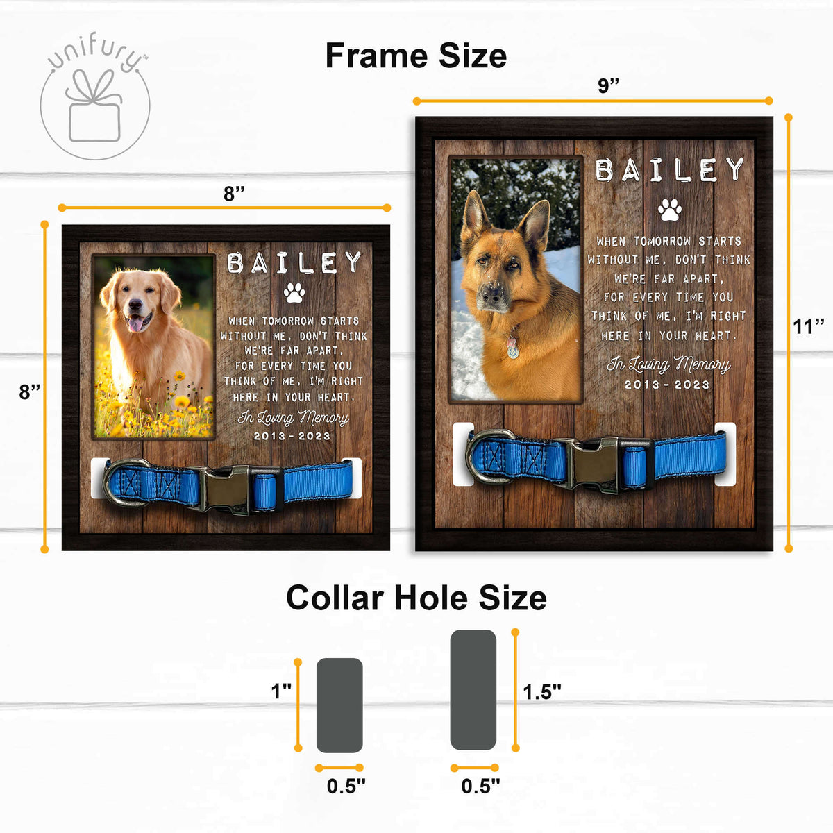When Tomorrow Starts Without Me Pet Collar Frame
