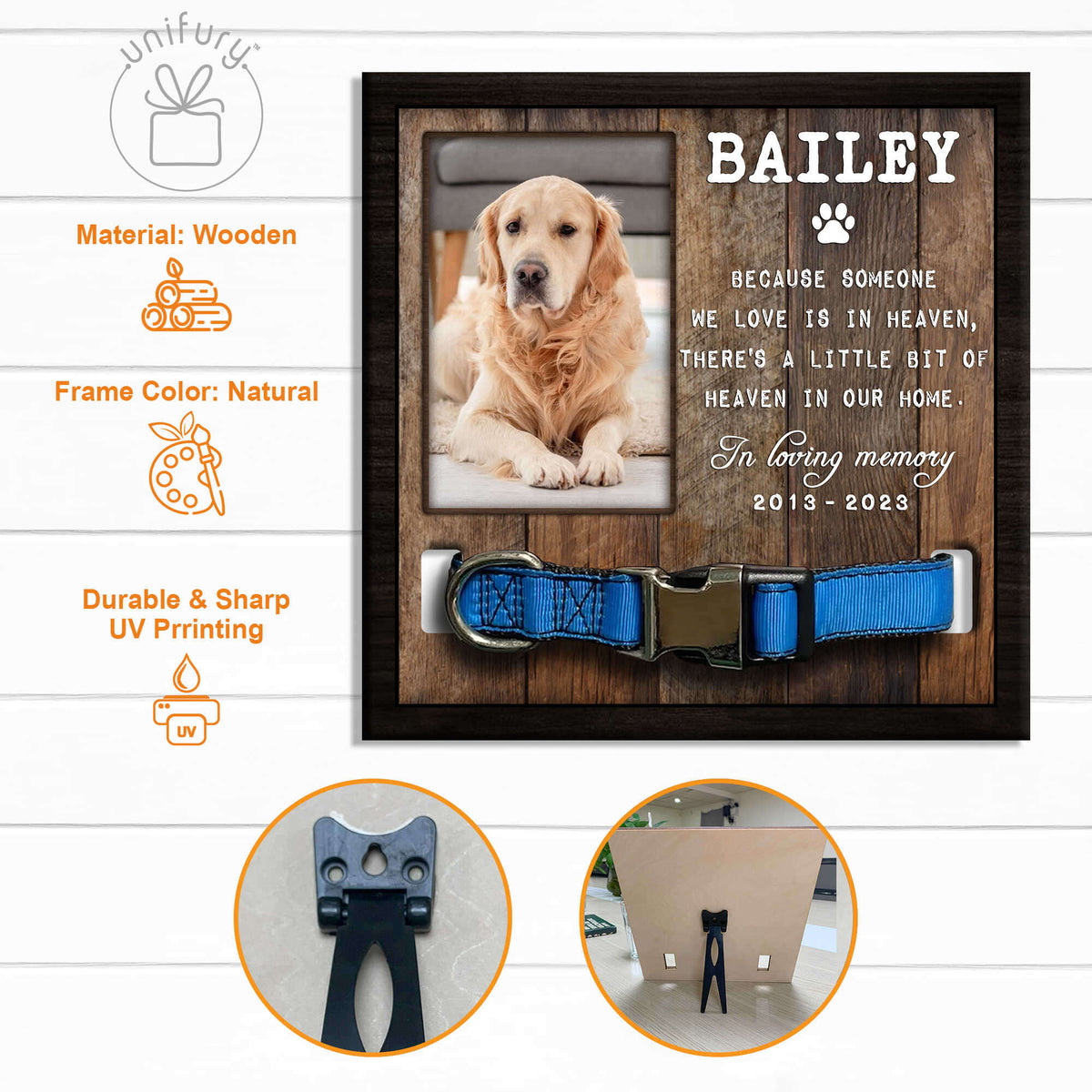 Because Someone We Love Is In Heaven Memorial Dog Cat Collar Frame