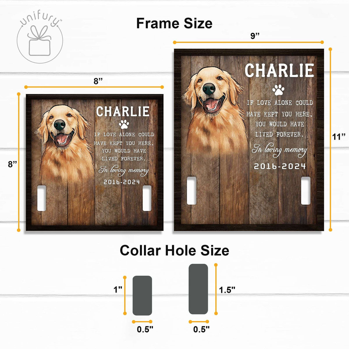 You Would Have Lived Forever Hand-drawn Portrait Pet Collar Frame