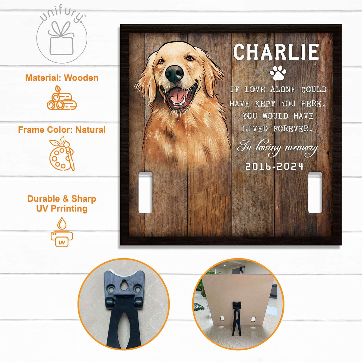 You Would Have Lived Forever Hand-drawn Portrait Pet Collar Frame