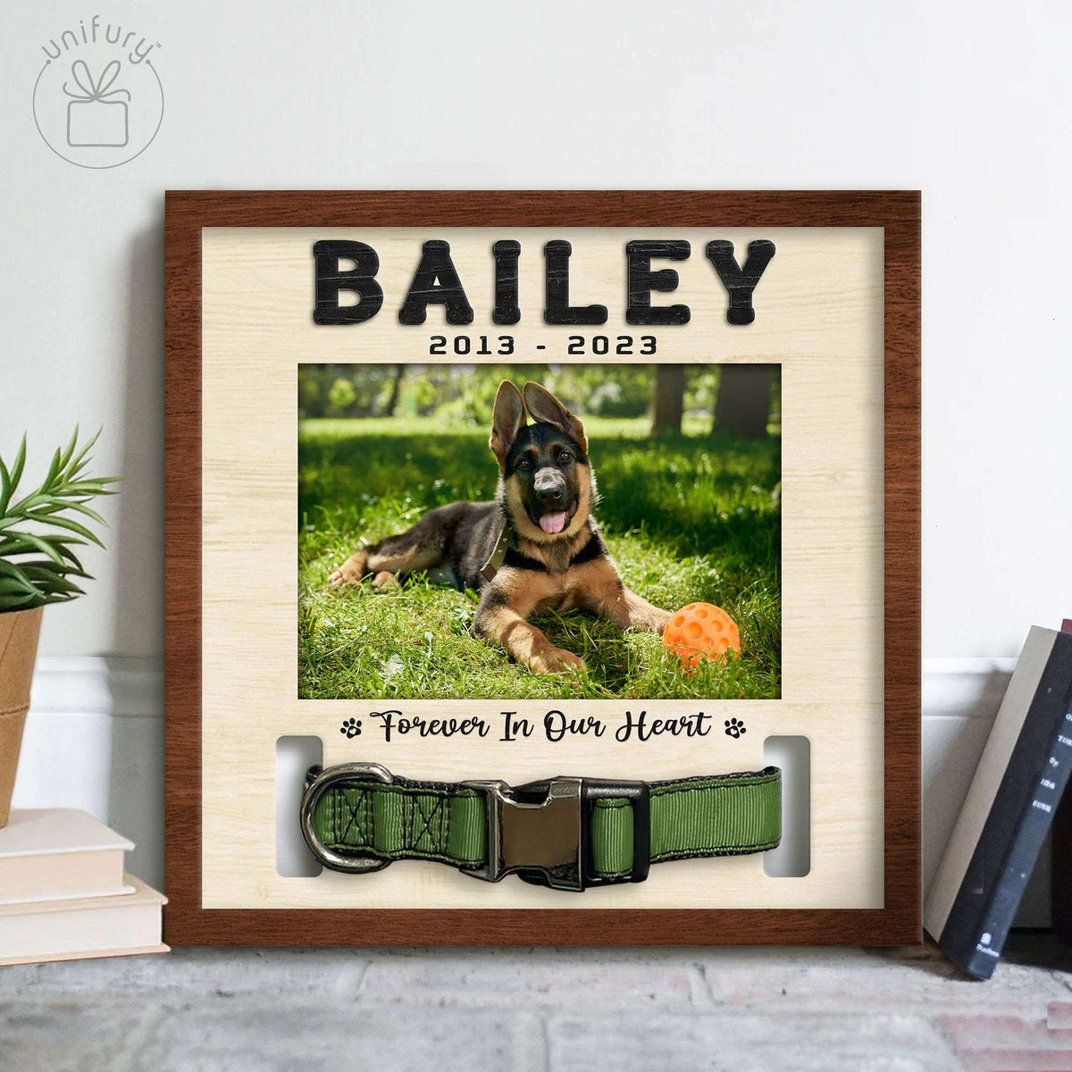 Forever In Our Heart Memorial Pet Collar Frame