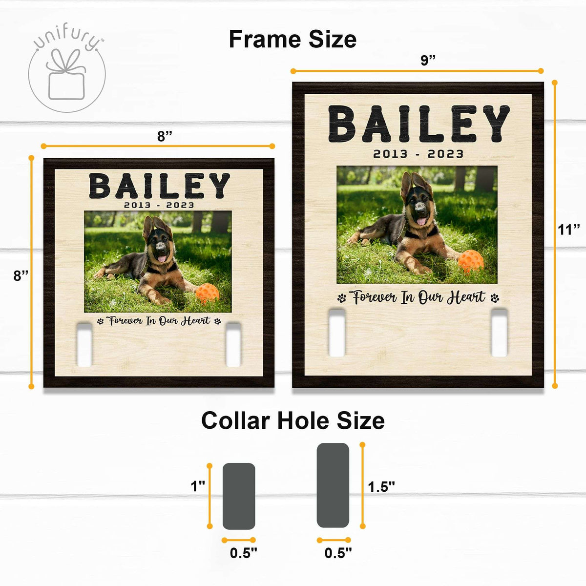 Forever In Our Heart Memorial Pet Collar Frame