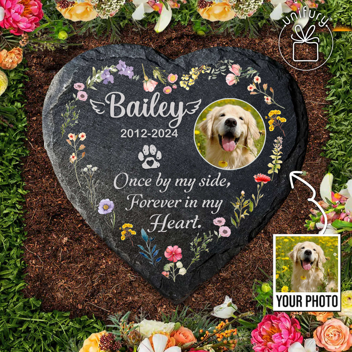 Once By My Side, Forever In My Heart Memorial Garden Stone