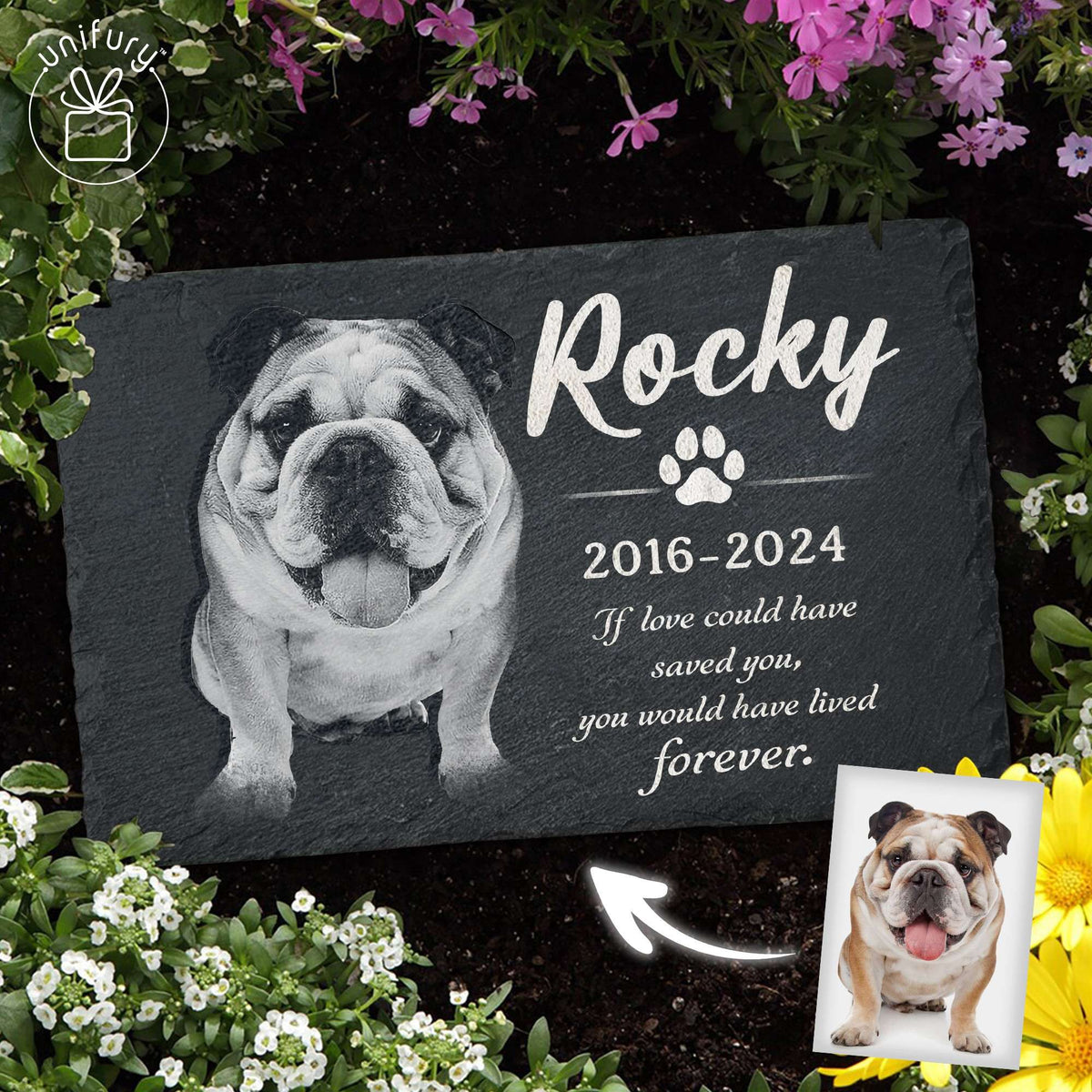 You Left Pawprints On Our Hearts Memorial Garden Stone